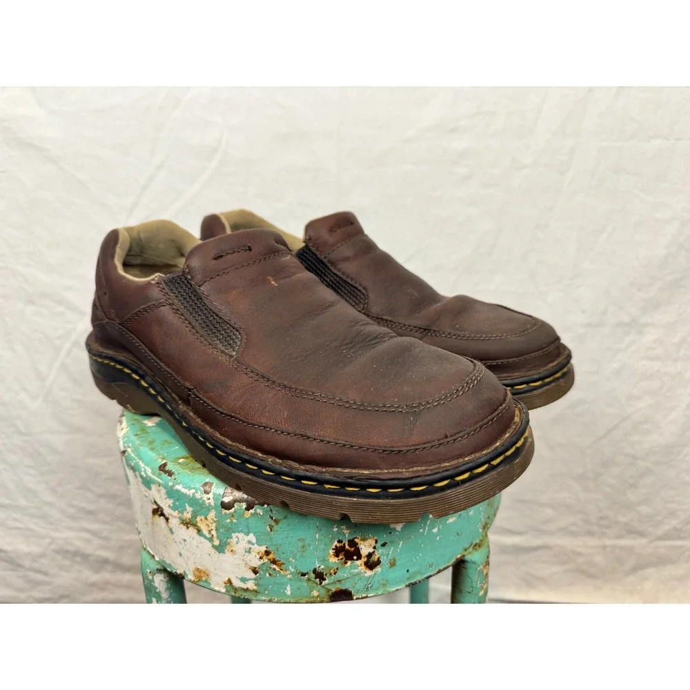 Dr Martens Mens Brown Leather Slip On Loafers Shoes Size 11M AW004 Thailand‎